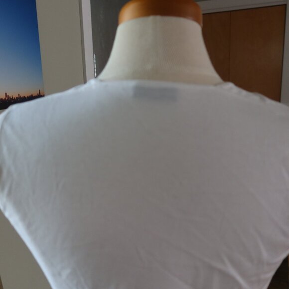Akris square neck pleated fitted sleeveless top/tank size US 6/FR 38 white $350 - Picture 7 of 15